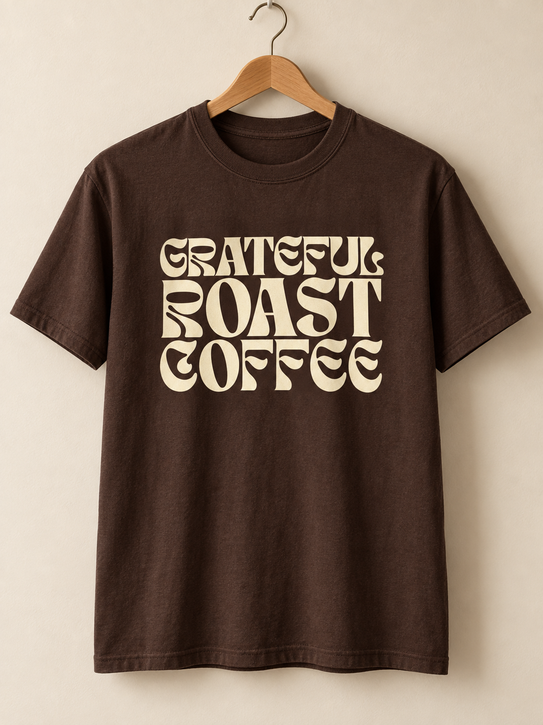 Stacked Grateful Roast Coffee Tee — Chocolate Brown